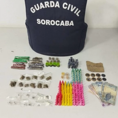 Guarda Civil Municipal detém indivíduo por tráfico e recolhe 180 porções de drogas em Brigadeiro Tobias