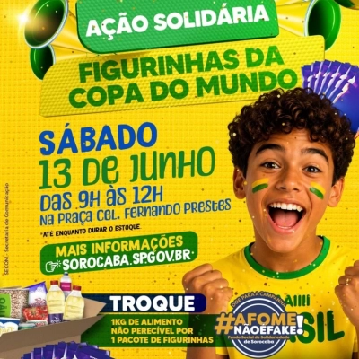 Prefeitura promove troca de figurinhas por alimentos não perecíveis em ação solidária