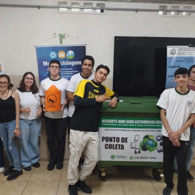 Metareciclagem e E.E. “Prof. Joaquim Izidoro Marins” recebem doações de inservíveis eletrônicos