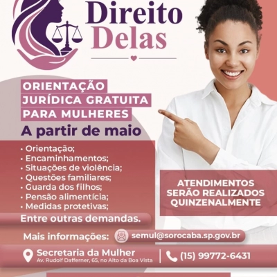 Projeto de assistência jurídica gratuita a mulheres tem nova data para início