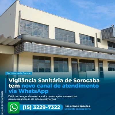 Vigilância Sanitária de Sorocaba tem novo canal de atendimento via WhatsApp