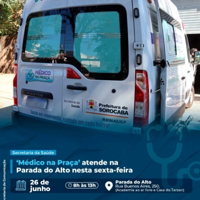 ‘Médico na Praça’ atende na Parada do Alto nesta sexta-feira (26)