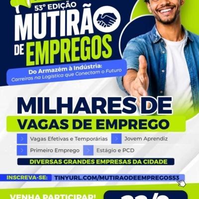 53º Mutirão de Empregos Sorocaba disponibiliza 2 mil de vagas de trabalho em 22 de setembro