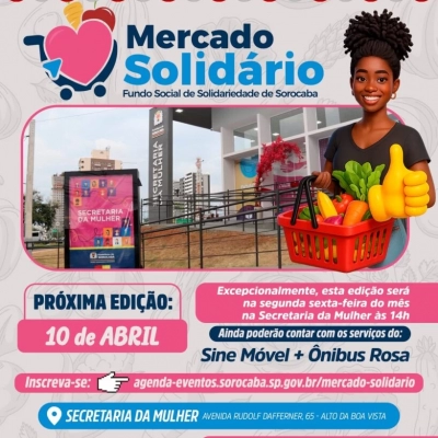 Secretaria da Mulher abre inscrições para as interessadas em participar do próximo Mercado Solidário