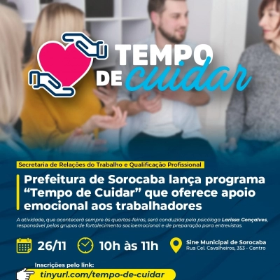Prefeitura de Sorocaba lança programa “Tempo de Cuidar” que oferece apoio emocional aos trabalhadores