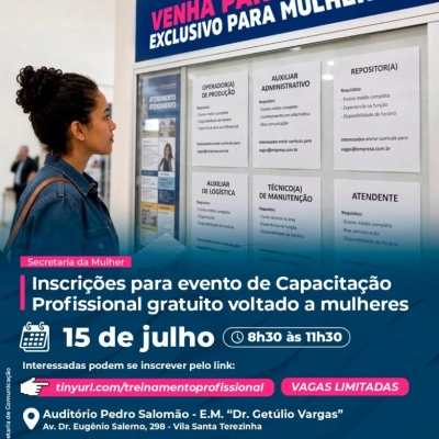 Secretaria da Mulher e Instituto Kanjiko do Brasil abrem inscrições para evento de Capacitação Profissional gratuito para mulheres