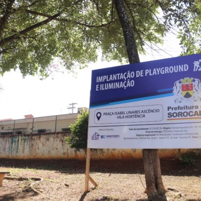 Prefeitura de Sorocaba inicia implantação de playground e iluminação em praça na Vila Hortência