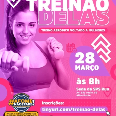 Secretaria da Mulher convida as mulheres a participarem do “Treinão Delas” no próximo sábado (28)