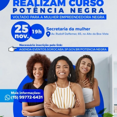 Secretaria da Mulher e Sebrae realizam curso Potência Negra voltado para a mulher empreendedora negra