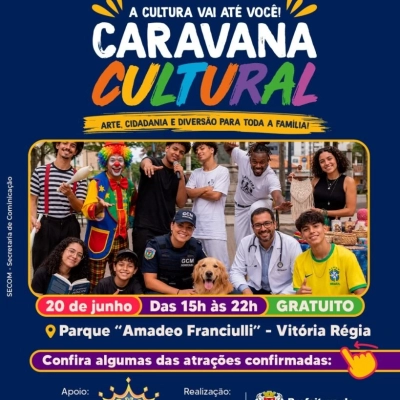 Caravana Cultural leva atrações gratuitas ao Parque Vitória Régia neste sábado (20)