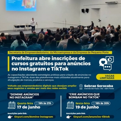 Prefeitura altera horário de cursos gratuitos para anúncios no TikTok