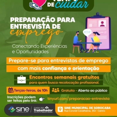 Prefeitura lança grupo de preparação para entrevistas de emprego no Mês do Trabalhador