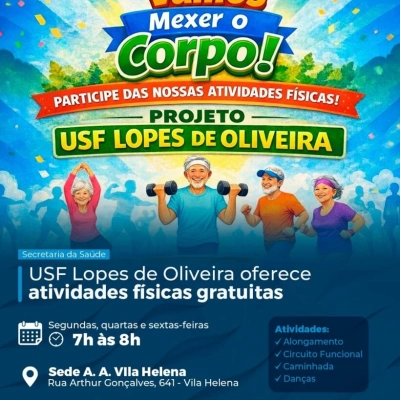 USF Lopes de Oliveira oferece atividade física à comunidade; saiba como participar