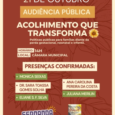 Fernanda Garcia promove audiência pública sobre acolhimento a famílias que enfrentam perdas gestacionais, neonatais e infantis