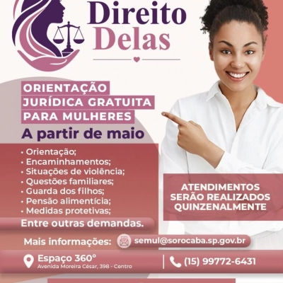 Projeto de assistência jurídica gratuita a mulheres tem nova data para início, no Centro da cidade