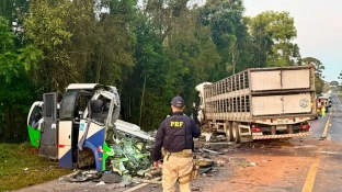 Acidente entre ônibus e caminhão mata 23 pessoas em estrada no Paraná
