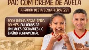 A partir desta sexta-feira (29) alunos da rede municipal de ensino passam a receber pão com creme de avelã nas refeições