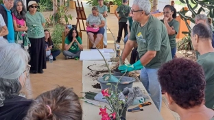 Oficina no Jardim Botânico de Sorocaba apresenta passo a passo de enxertia na rosa-do-deserto