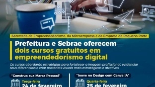 Prefeitura e Sebrae oferecem dois cursos gratuitos em empreendedorismo digital