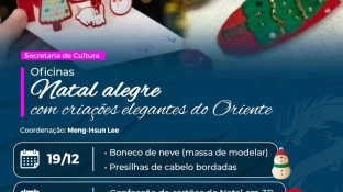 Oficina ‘Natal alegre com criações elegantes do Oriente’ é atração gratuita no Pátio Cianê Shopping