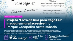 Projeto “Livro de Rua para Cego Ler” inaugura mural acessível no Parque Campolim neste sábado (21)