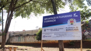 Prefeitura de Sorocaba inicia implantação de playground e iluminação em praça na Vila Hortência